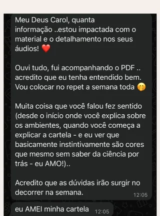 Relato de uma aluna sobre a experiência com Carol Marcelino — 1